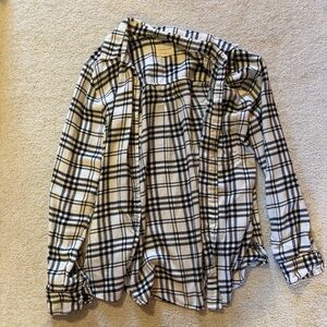 American Eagle Outfitters Black and White Checkered Shirt